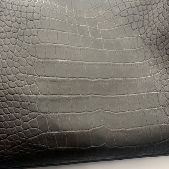 LALO handbag Black Crocodile-Embossed Tote Italian Handbag NWOT - Picture 5 of 12